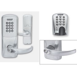 Electronic Door Lock, Cylindrical Chassis, Magnetic Strip, Keypad, Right Hand, Sparta Lever, Aged Bronze, 8AA Battery Kit, Without 6-Pin FSIC Cylinder, For Class/Storeroom