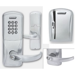 Electronic Door Lock, Cylindrical Chassis, Magnetic Strip, Keypad, Right Hand, Sparta Lever, Satin Chrome, Without Yale 6-Pin FSIC Cylinder, For Class/Storeroom