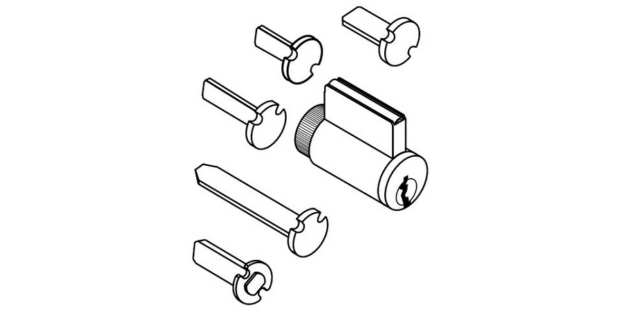 Door Lock Cylinder, Primus, Multiple Tailpiece, 1656-CP Keyway, Satin ...