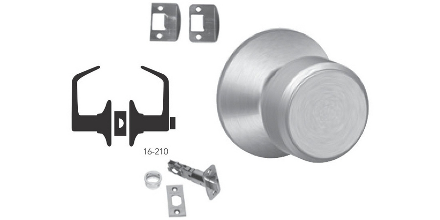 Door Lock, Non-Keyed, Bowery Knob, Polished Nickel, With Triple ...