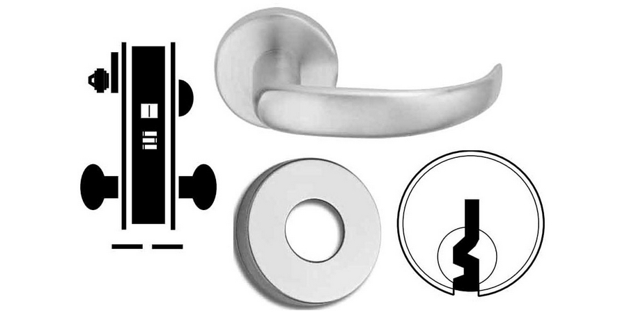 Door Mortise Lock, Keyed, E Keyway, 3