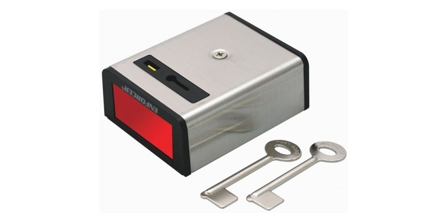 Latching Hold-Up Button, Surface-Mount, 12 VDC, 1 A, ABS, 2-3/4 in. H ...