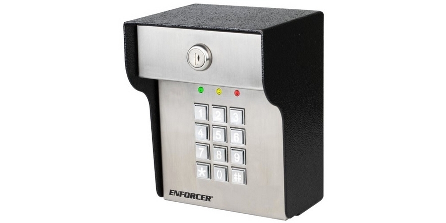 Stand Alone Keypad, Outdoor, 12 to 24VDC, Wired, Depth 4-3/8 in. (112mm ...