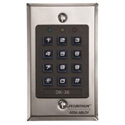 Access Control Digital Keypad System, Wiegand Mode, 1-Gang, 12-Key, 12/24 Volt DC, 2-3/4&quot; Width x 1-1/8&quot; Depth x 4-1/2&quot; Height, Stainless Steel, For Indoor