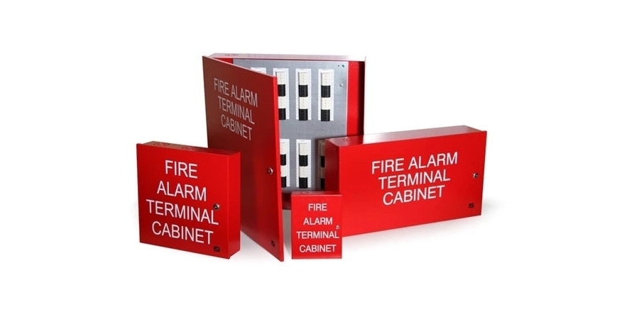 Fire Alarm Terminal Cabinet, Red, 18 ga. Cold Rolled Steel, 23-1/2 in ...