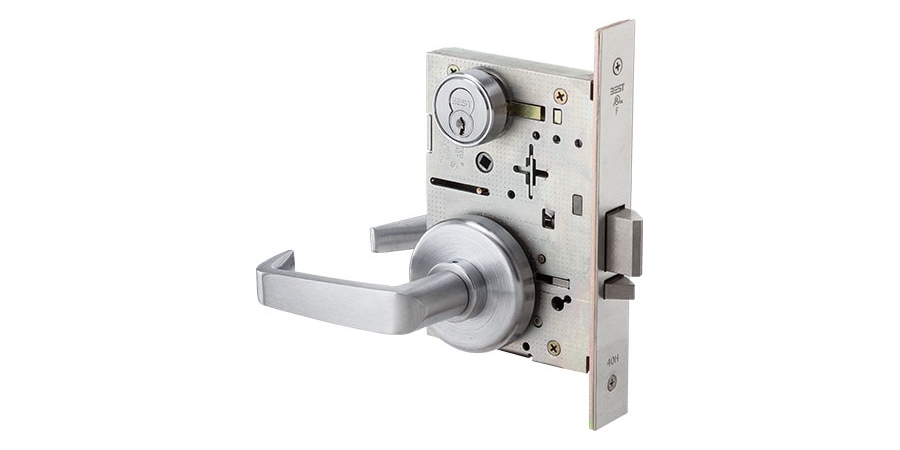 Mortise Lock, ANSI: Grade 1, Function: Office Lock, US26D Satin Chrome ...