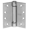 Spring Hinge, Square Corner, Full Mortise, Standard Weight, 4" Length x 4" Width x 0.099" Thickness, Steel, Clear Coated Bright Brass