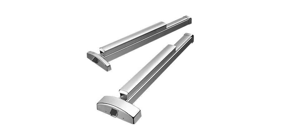 Rim Device, Flat, Satin Stainless Steel, Grade 1, Rail Length 36 in.