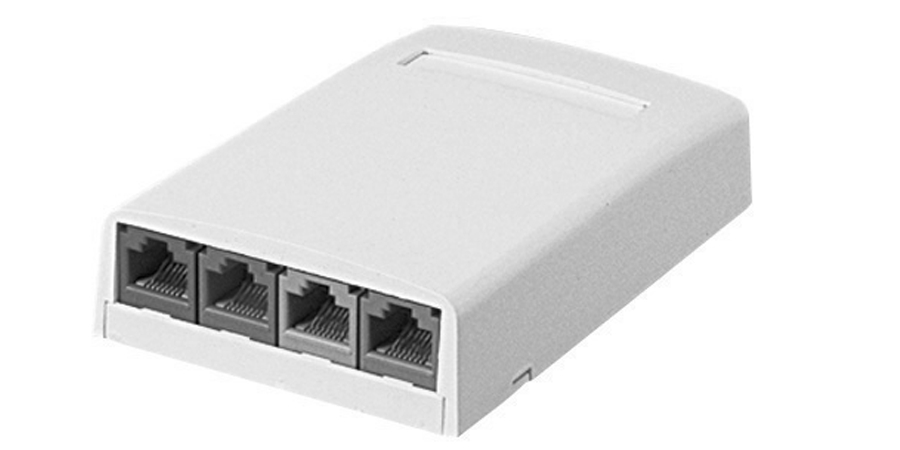Mini-Com Surface Mount Box 4 Port Off White