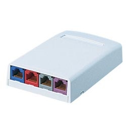 Mini-Com Surface Mount Box 4 Port Off White