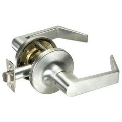 Cylindrical Lever Lock, Monroe, 2-3/4" Backset, Satin Chrome, Without Core, For Entry