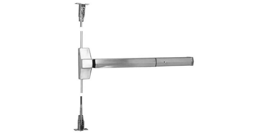 Door Rim Exit Device, Right Hand Reverse, Concealed Vertical Rod, Panic ...
