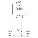 Lock Key Blank, 6-Pin, Standard Bow, CK Keyway, 0.51" Pin Tumbler, Nickel Silver, For Security Key