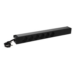 16Amp 19&quot; PDU Standard 1Ph, 6 French/German Schuko Outlets, 3M Power Cord Schuko