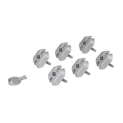 Set Of 6 Locking Caps For, French/German Standard Outlets, Includes 1 Key