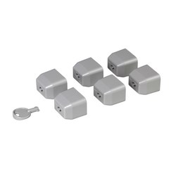 Set Of 6 Locking Caps For, Iec C19 Standard Outlets, Includes 1 Key