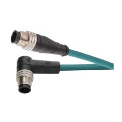 PATCHCORD IND ETHERNET IP67   M12 DCODE M/M ST/ST 5M 24AWG  UNSHIELDED STR PVC