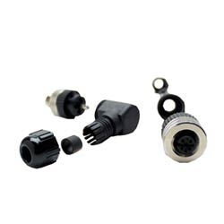 FIELD ATTACHABLE IND, MICRO DC4P MALE, 90D, SCREW, IP68     3.3MM-6.6MM
