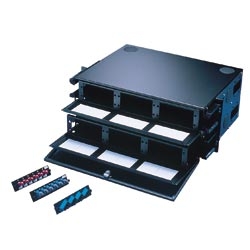 36 fiber rackmount enclosure 19 inch wide 2-U rack mount space empty add 6 panels OrmMac I