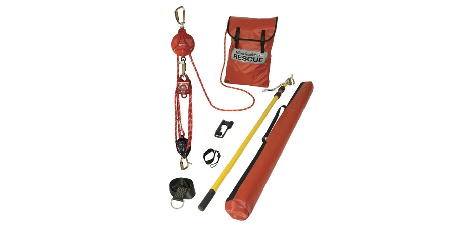 Rescue Kit, Carabiner, Pigtail, Length 75 ft.