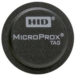 MicroProx Tag Proximity, Prog, Low Frequency (125 kHz), Front: Gray Finish, Back: Adhesive, No Print Tag Number