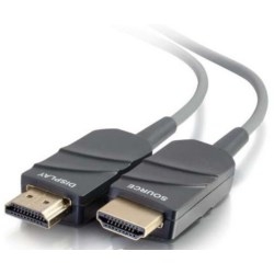 HDMI Active Optical Cable, High Speed, Plenum, Male to Male, 4K at 30 Hertz Resolution, 6 Volt, 0.8 Watt, CMP Rated, 33’ Length, Gray