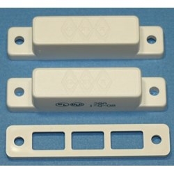 Magnetic Reed Switch Set, Surface Mount, Closed Loop, 160 Volt DC, 0.4 Ampere, 10 Watt, 1-1/2" Wide Gap, White