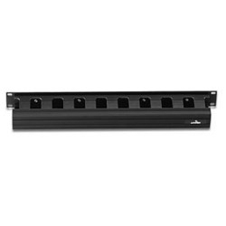 Cable Management Duct, Slotted, Horizontal, Rack Mount, 1RU, 1.5" Width x 3" Depth Front Only, PVC, With Clip/Slotted Duct Cover