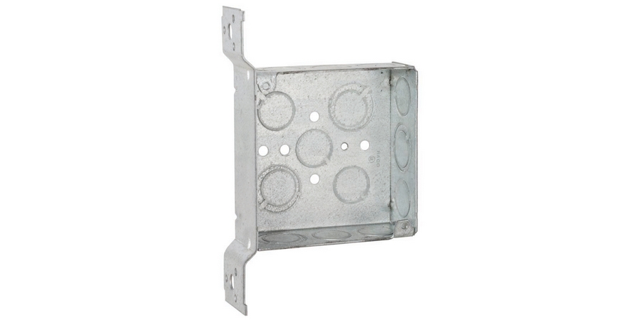 Outlet Box, Square, 4-3/8 in., 6-7/8 in., 1-1/2 in., 21 cu. in., Steel ...