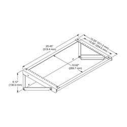 Extra-Capacity Flush Mounted Wall Bracket; 2.45&quot;W x 6.12&quot;H x 12.25&quot;D; Black