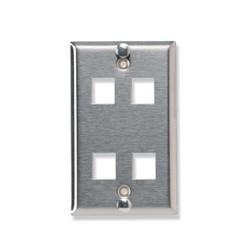 Work Area Outlets; Faceplate TrueNet Series 4 Ports Unloaded Configuration Accepts: TrueNet Keystone Connectors