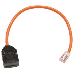 Patch Cord, Hybrid, 24 AWG, 4 Pair, Stranded, Visipatch to RJ45 Modular Plug, Category 6, 12 FT, Orange Jacket