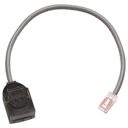 Patch Cord, Hybrid, 24 AWG, 4 Pair, Stranded, Visipatch to A-Wired RJ45 Modular Plug, Category 6, 15 FT, Dark Gray Jacket