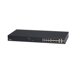 Network Switch, 16-Channel, RJ45 10Base-T/100Base-TX/1000Base-T Uplink (16x) PoE, RJ45/SFP 100Base-TX/1000Base-T (2x) Combination, 100 to 240V AC, 240W, Metal, Black