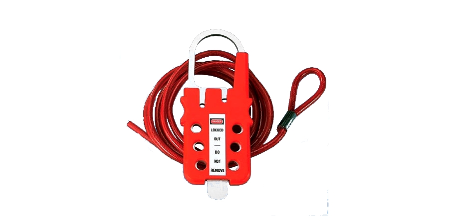 Multiple Lockout Device, 6 ft Vinyl Coated Galvanized Steel Cable With ...