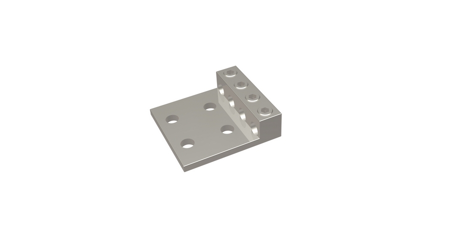 TERMINAL, MECH, AL, 4 WIRE, #6 STR-250, 600V, 4-HOLE, 1/2