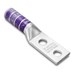 Copper Compression lug, 2 Hole w/o Inspection Window, 1/0 AWG, 5/16" Stud, 7/8" Stud Hole Spacing, Long Barrel, Tin Plated