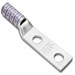 Copper Compression Lug, 2 Hole With Inspection Window, Long Barrel, 1/2 Inch Stud, 4/0 AWG, Electro-Tin Plated, Purple, 1.75 Inch Stud Hole Spacing