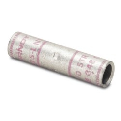 Copper Compression Splice, 4 AWG, 1-3/4 Inch Splice Length, Short Barrel, Tin Plated
