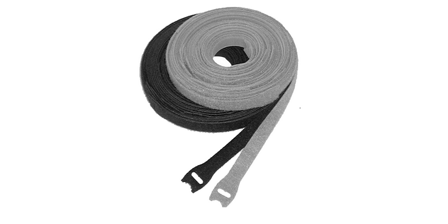 Hook and Loop Strap, Black, 12 in. lg, Polyethylene, 3/4 in. wd