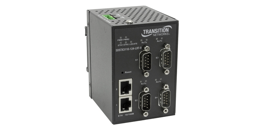 Hardened Slim Serial Device Server,4 Port,Gigabit Ethernet Network,-40 ...