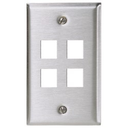 Plate, Wall, Ss, 1-G, 4Port