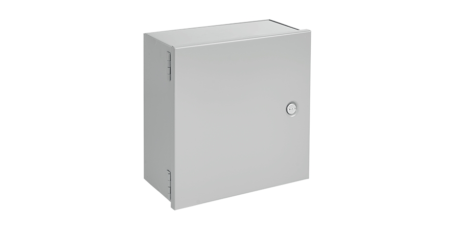 Wall Mount Enclosure, 16 ga. Body thk, Gray, ANSI 61, Hinge, 6 in. dp ...