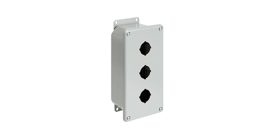 Pushbutton Enclosure, Gray, ANSI 61 Color Code, 3-1/2 in. Dp, Powder ...
