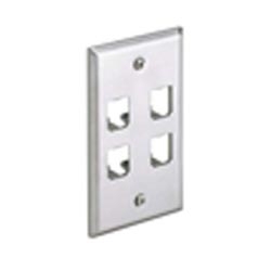 Mini-Com Stainless Steel Faceplate 4 Port