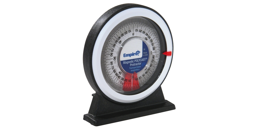 Magnetic Protractor, 1/16 in. Protractor Graduation