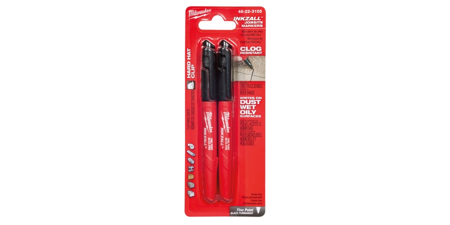 Jobsite Marker, Black, Fine, ASTM-D4236 Plastic, Acrylic