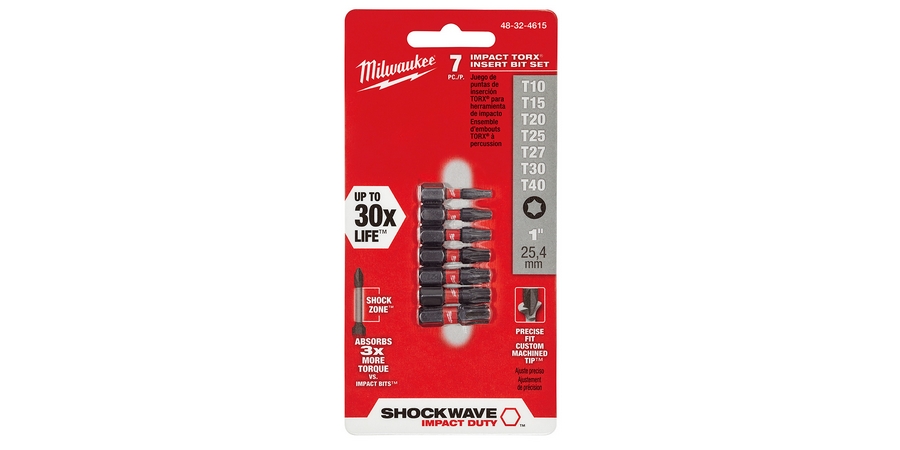 Insert Bit Set, T10, T15, T20, T25, T27, T30, T40 Torx Dia