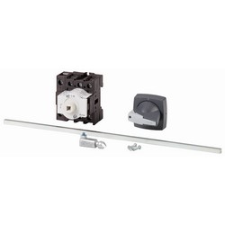 Main Switch, 3 Pole + N, 25 A, Emergency Stop Function, LockAble In The 0 (off) Position, Rear Mounting, With 400 mm Metal Shaft