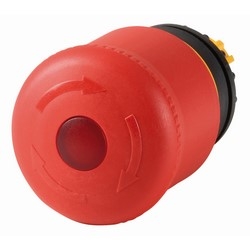 M22 Modular Twist-to-release Emergency Stop Operator, 22.5 mm, 35 mm Pushbutton, Twist-to-release, Illuminated, Button: Red, IP67, IP69K, NEMA 4X, 13, Light 100,000 Hours, Button 100,000 Operations